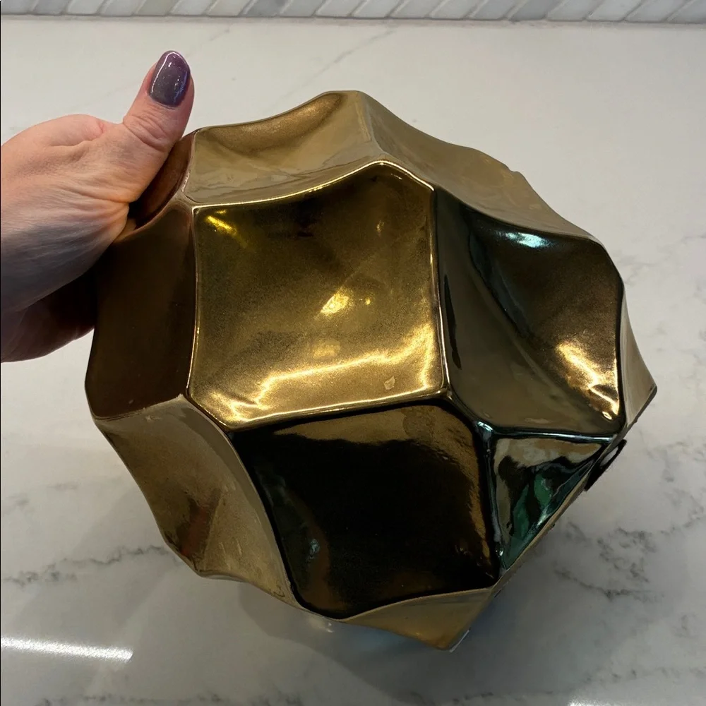 Z Gallerie Metallic Gold Geometric Vase